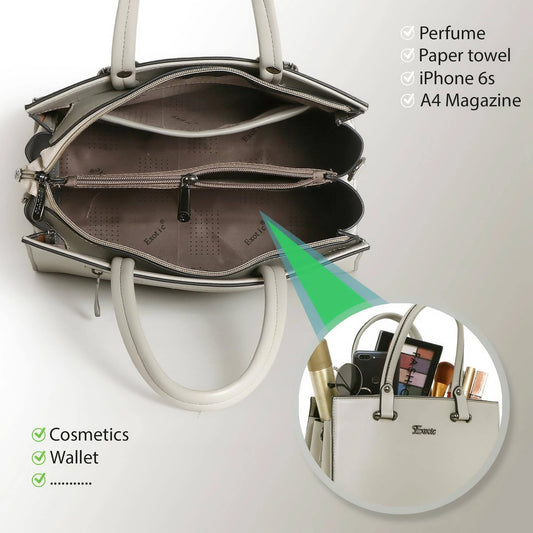 EXOTIC Women's Feminina Solid Top Handle Tote Hand Bag