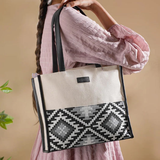 Canvas Magazine Tote Bag Large 17 X 12 Inch