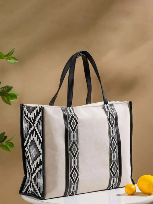 Canvas Magazine Tote Bag Large 17 X 12 Inch